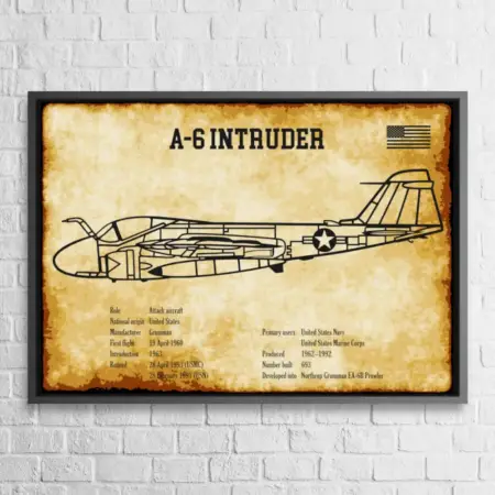 A 6 Intruder Fighter Jet Vintage Wall Poster