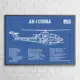 AH 1 Cobra Blueprint Wall Poster