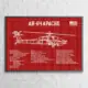 AH 64 Apache Redprint Wall Poster