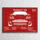 Aston Martin Vanquish 1st Gen Redprint Wall Poster