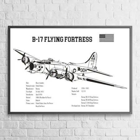 B 17 Flying Fortress Airplane Basic Wall Poster