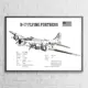 B 17 Flying Fortress Airplane Basic Wall Poster
