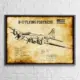 B 17 Flying Fortress Airplane Vintage Wall Poster