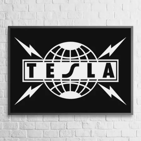 Tesla Poster Tesla Logo Wall Poster
