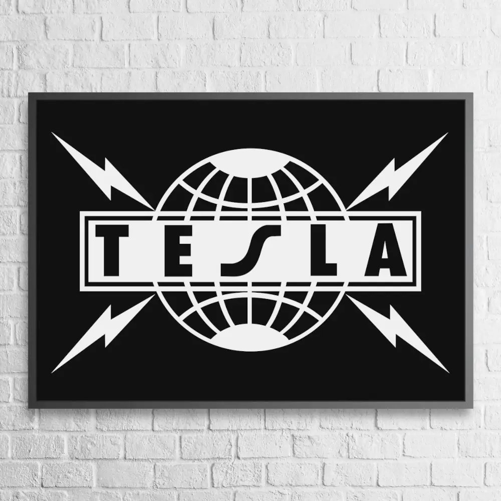 Tesla Poster Tesla Logo Wall Poster