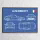 Alfa Romeo GTV Blueprint Wall Poster