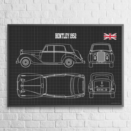 Bentley 1952 Blueprint Wall Poster