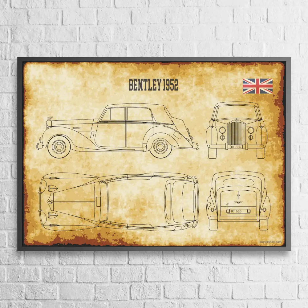 Bentley 1952 Blueprint Wall Poster - Image 5