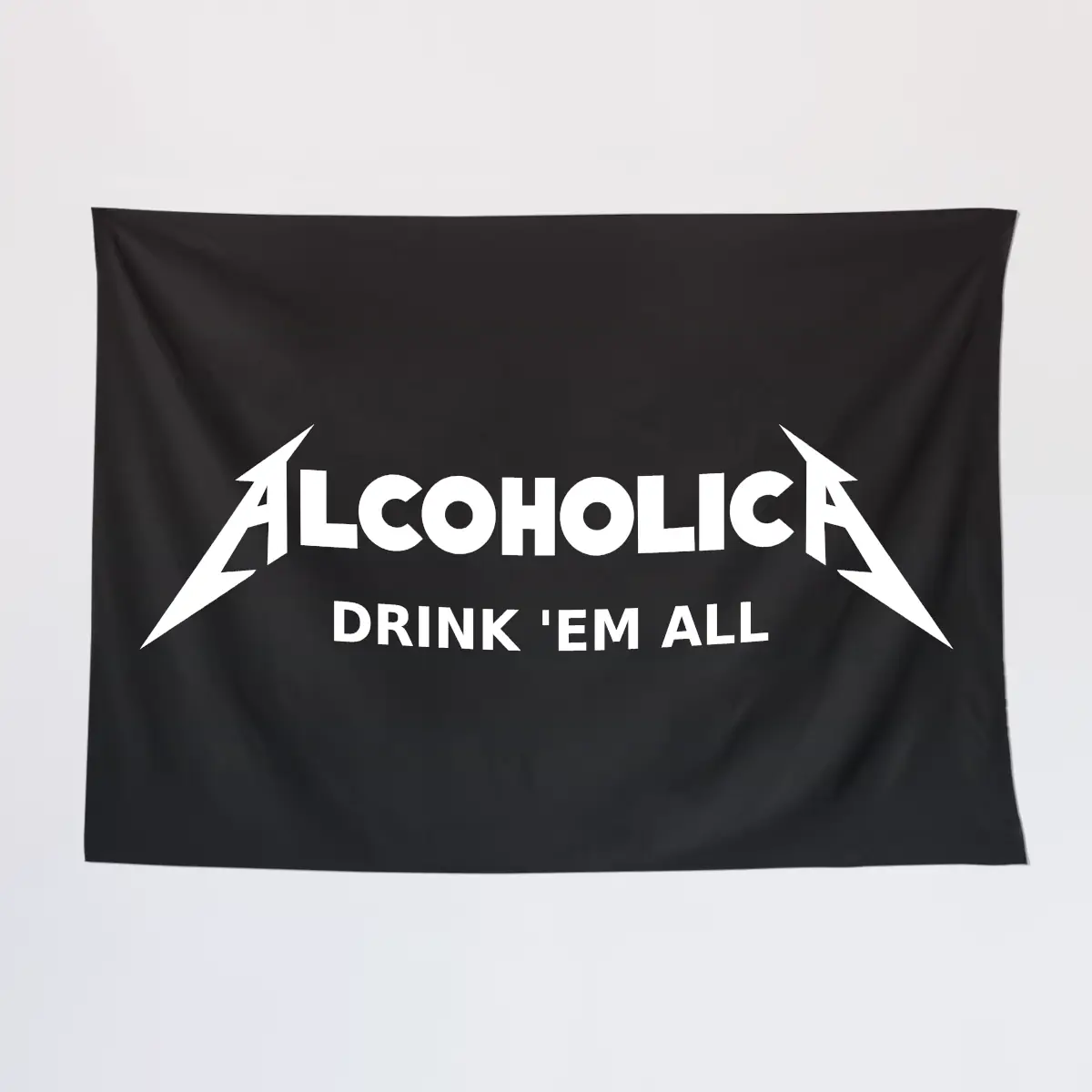 Alcoholica Wall Tapestry, Drink 'em All Tapestry Wall Poster