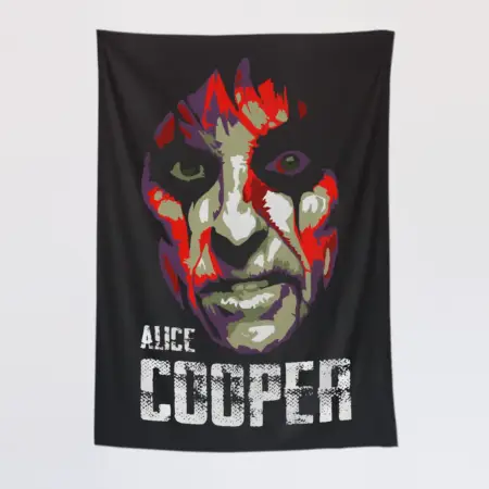 Alice Cooper Wall Tapestry, Alice Cooper Art Tapestry Wall Poster