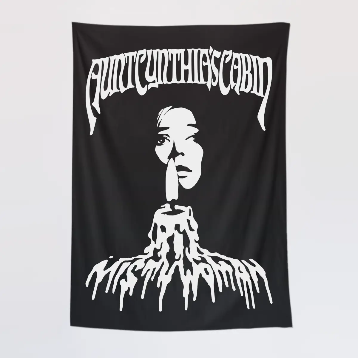 Aunt Cynthias Cabin Wall Tapestry, Misty Woman Tapestry Wall Poster Wall Poster