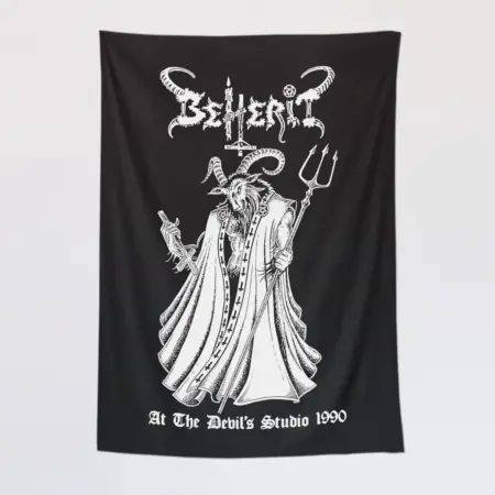 Beherit Tapestry, At The Devils Studio 1990 Tapestry Wall Poster