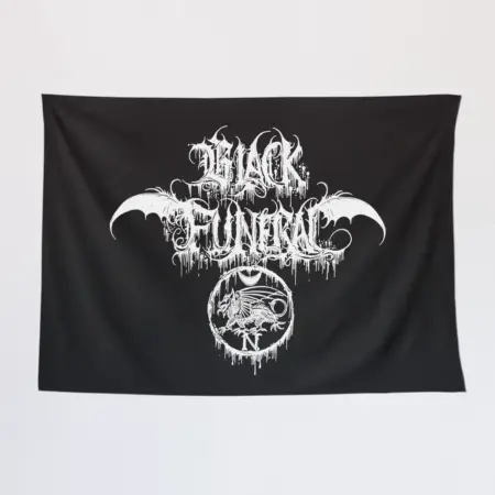 Black Funeral Tapestry, Black Funeral Logo Tapestry Wall Poster