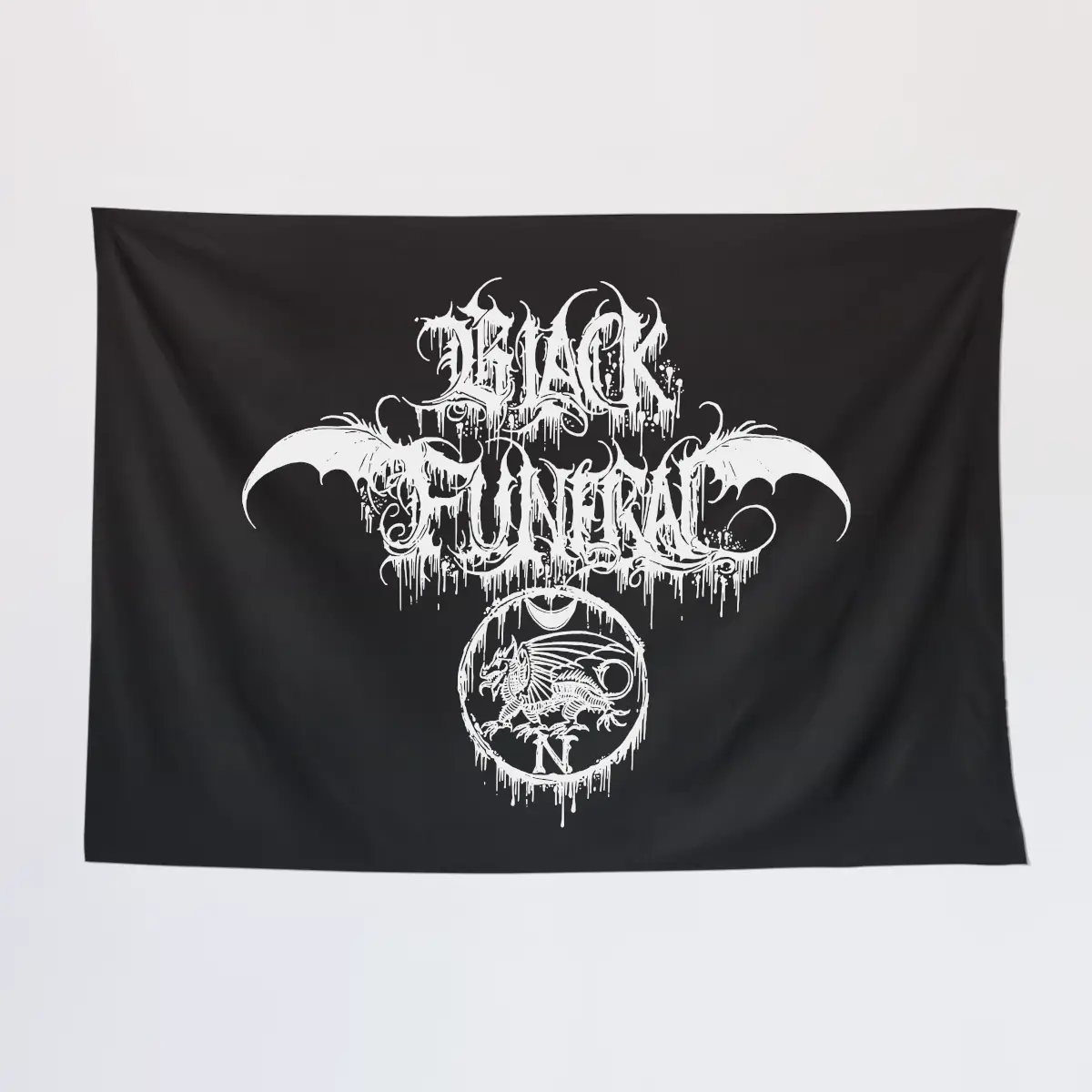 Black Funeral Tapestry, Black Funeral Logo Tapestry Wall Poster
