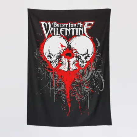 Bullet For My Valentine Wall Tapestry, Bullet For My Valentine Logo Art Tapestry Wall Poster