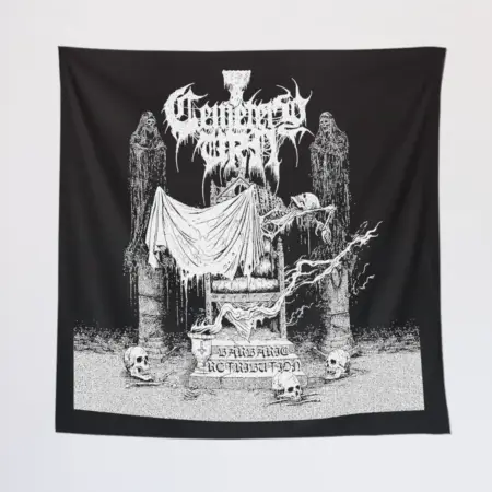 Cemetery Urn Tapestry, Cemetery Urn Barbaric Retribution Tapestry Wall Poster