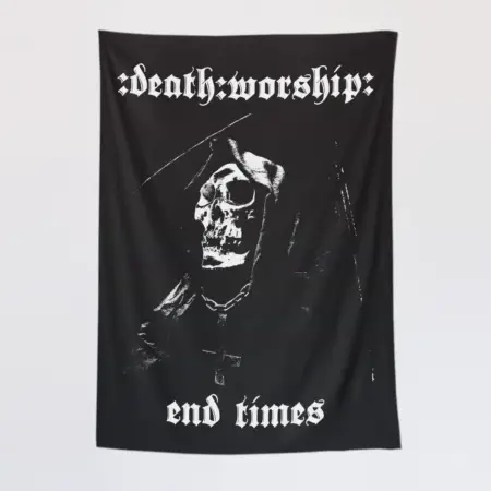 Death Worship Wall Tapestry, Death Worship End Times Tapestry Wall Poster