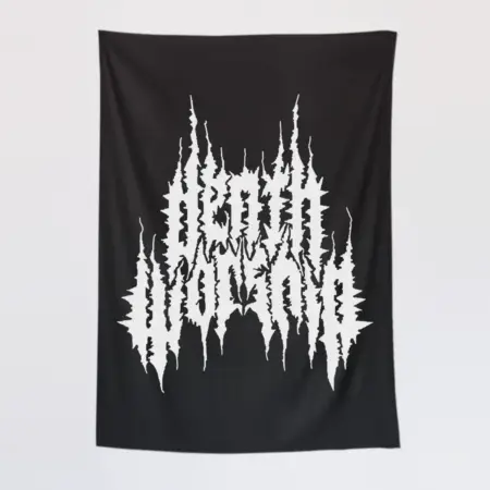 Death Worship Wall Tapestry, Death Worship Logo Tapestry Wall Poster