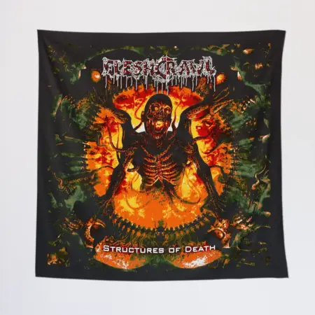 Fleshcrawl Tapestry, Structures of Death Tapestry Wall Poster