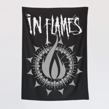 In Flames Wall Tapestry, In Flames Logo Tapestry Wall Poster