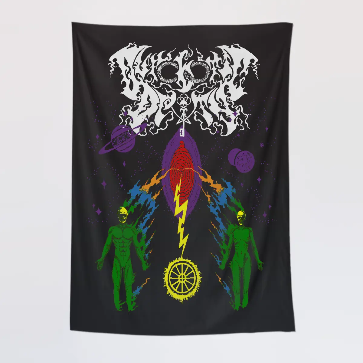 Ouroboric Deity Wall Tapestry, Calleth the Void Tapestry Wall Poster