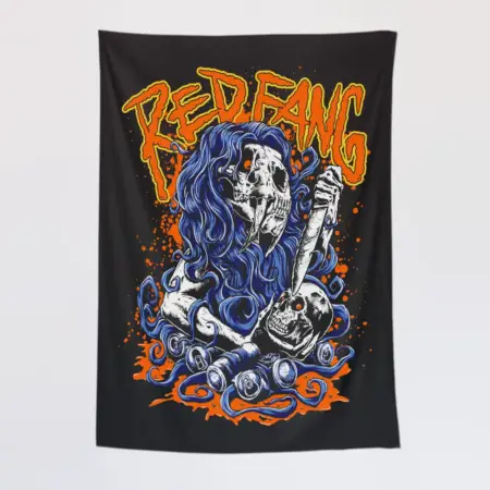 Red Fang Wall Tapestry, Red Fang Artwork Tapestry Wall Poster