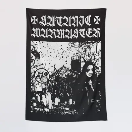 Satanic Warmaster Wall Tapestry, Satanic Warmaster Strength & Honour Tapestry Wall Poster