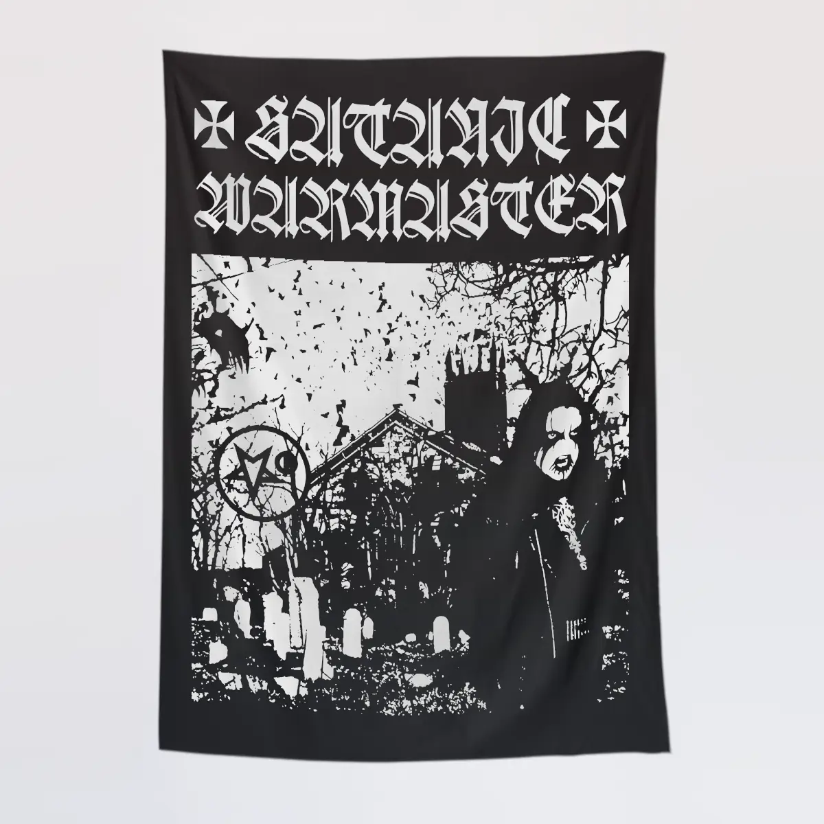 Satanic Warmaster Wall Tapestry, Satanic Warmaster Strength & Honour Tapestry Wall Poster
