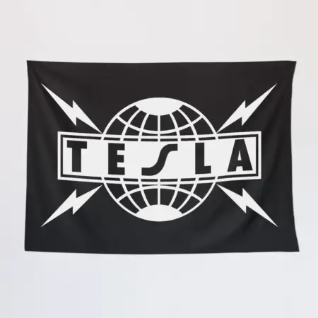 Tesla Tapestry, Tesla Logo Tapestry Wall Poster