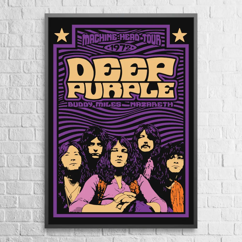 Deep Purple Poster, Deep Purple Machine Head Tour Wall Poster