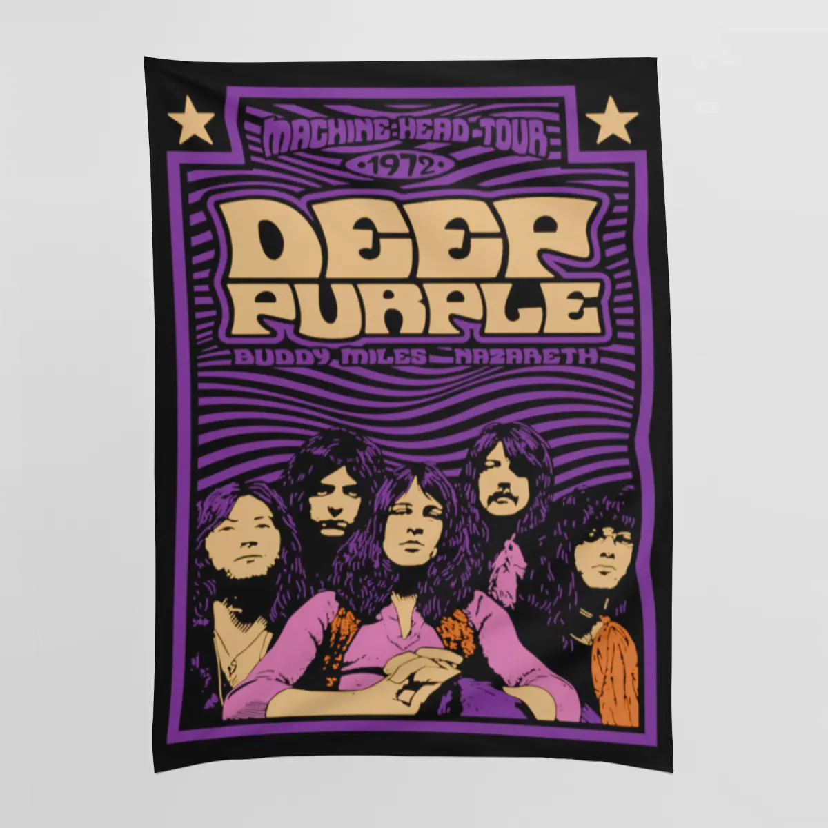 Deep Purple Tapestry, Deep Purple Machine Head Tour Tapestry Wall Poster