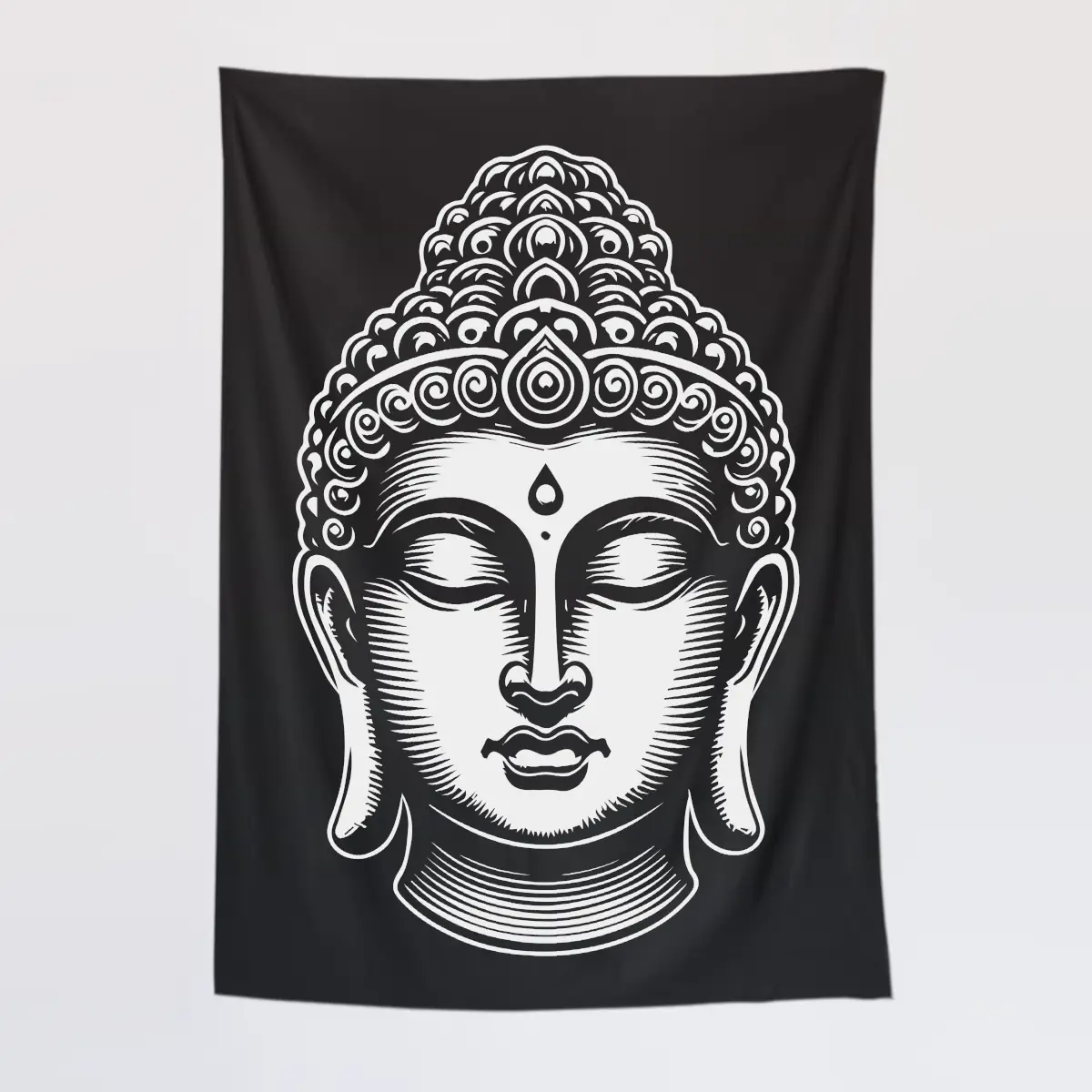 Buddha Head Tapestry, Buddha Statue Tapestry Wall Poster