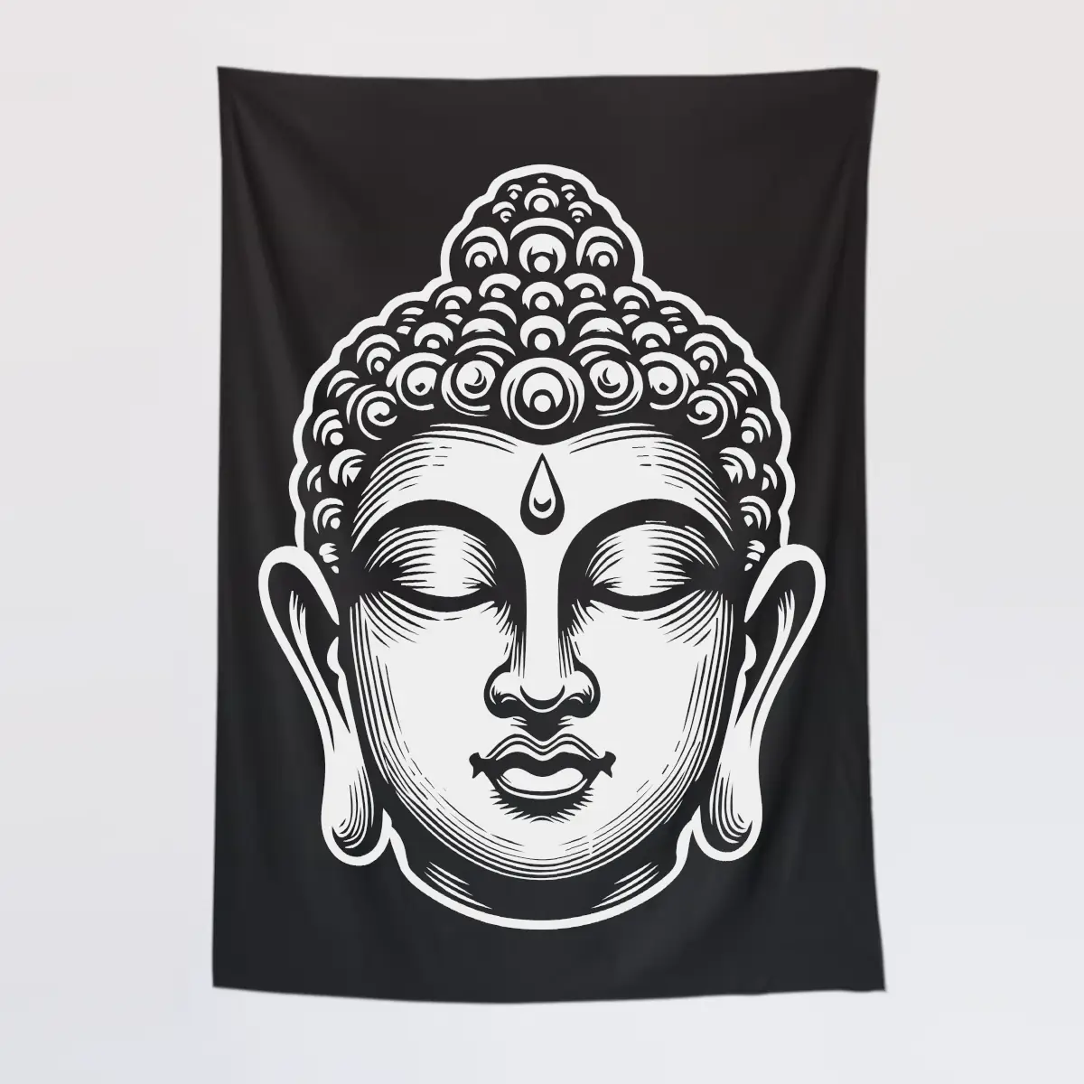 Buddha Head Tapestry, Buddha Statue Tapestry Wall Poster