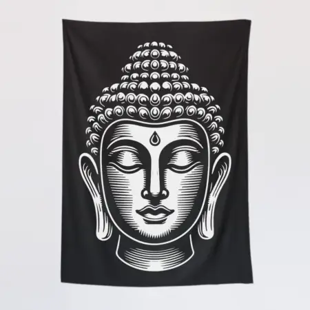 Buddha Head Tapestry, Buddha Statue Tapestry Wall Poster