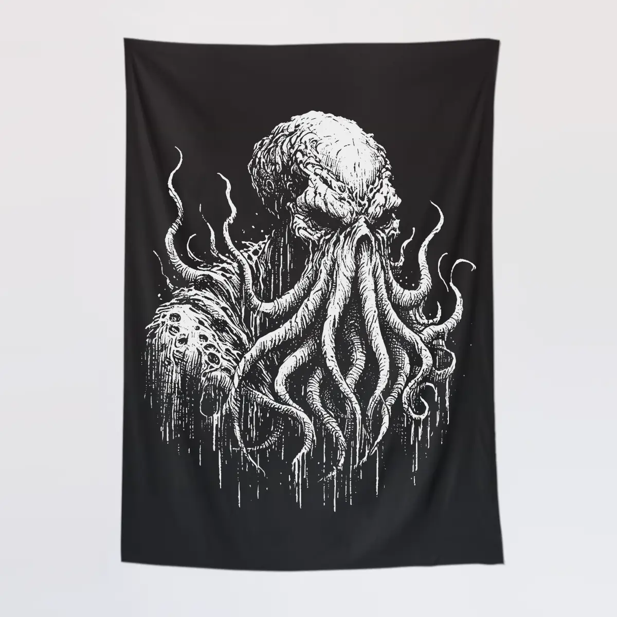 Cthulhu Octopus Monster Tapestry, Mythos Cosmic Creature Wall Poster