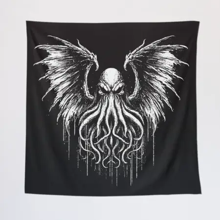 Cthulhu Octopus Monster Tapestry, Mythos Cosmic Creature Wall Poster