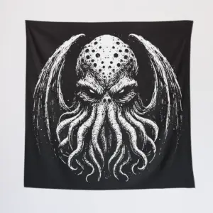 Cthulhu Octopus Monster Tapestry, Mythos Cosmic Creature Wall Poster