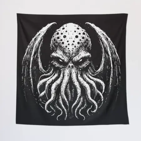 Cthulhu Octopus Monster Tapestry, Mythos Cosmic Creature Wall Poster