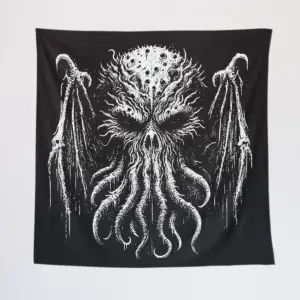 Cthulhu Octopus Monster Tapestry, Mythos Cosmic Creature Wall Poster