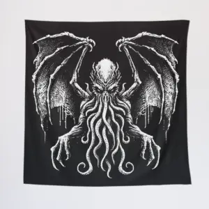 Cthulhu Octopus Monster Tapestry, Mythos Cosmic Creature Wall Poster