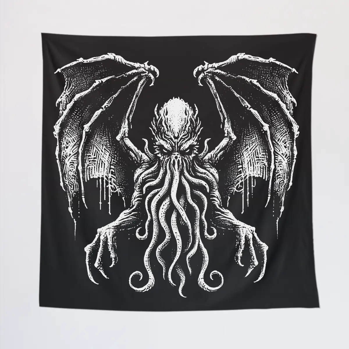 Cthulhu Octopus Monster Tapestry, Mythos Cosmic Creature Wall Poster