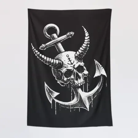 Gothic Style Anchor Tapestry, Anchor Gothic Tapestry Wall Poster