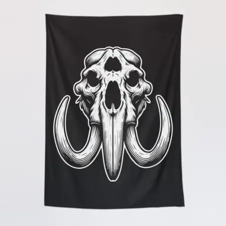 Mammoth Head Tapestry, Mammoth Skull Tapestry Wall Poster
