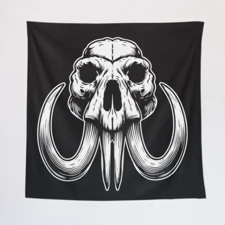 Mammoth Head Tapestry, Mammoth Skull Tapestry Wall Poster