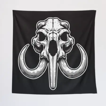 Mammoth Head Tapestry, Mammoth Skull Tapestry Wall Poster