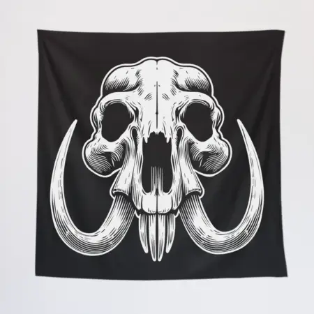 Mammoth Head Tapestry, Mammoth Skull Tapestry Wall Poster