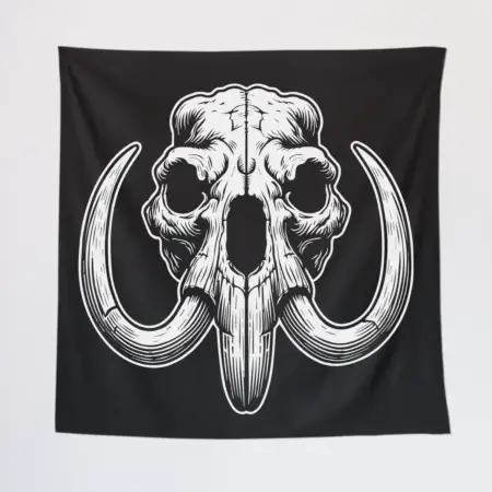 Mammoth Head Tapestry, Mammoth Skull Tapestry Wall Poster