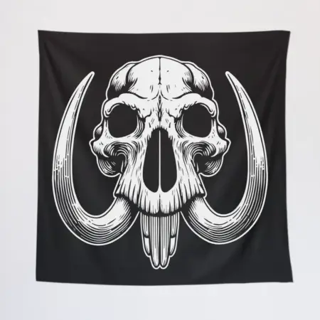 Mammoth Head Tapestry, Mammoth Skull Tapestry Wall Poster