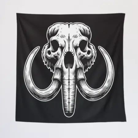 Mammoth Head Tapestry, Mammoth Skull Tapestry Wall Poster