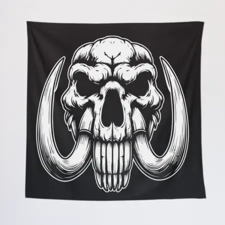 Mammoth Head Tapestry, Mammoth Skull Tapestry Wall Poster